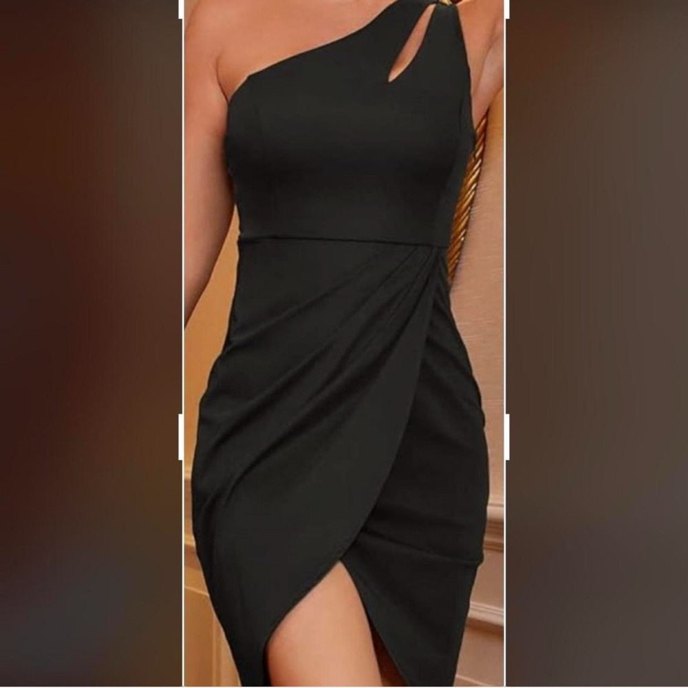 Elegant Black One-Shoulder Dress